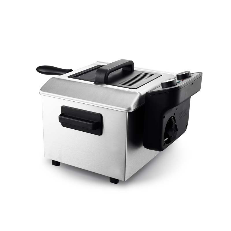 Friteuse semi-pro en inox 5L 3 paniers K-FRY XL gris Kitchencook