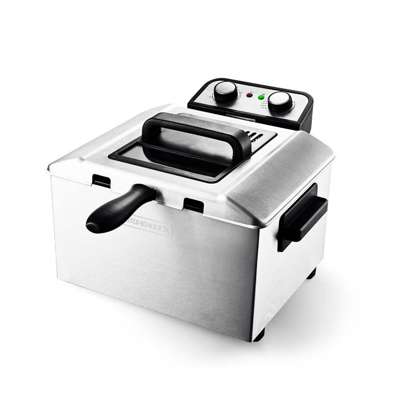 Friteuse semi-pro en inox 5L 3 paniers K-FRY XL gris Kitchencook