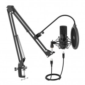 Kit microphone à condensateur et bras de suspension MIC500