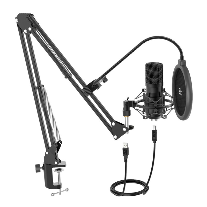 Kit microphone à condensateur et bras de suspension MIC500