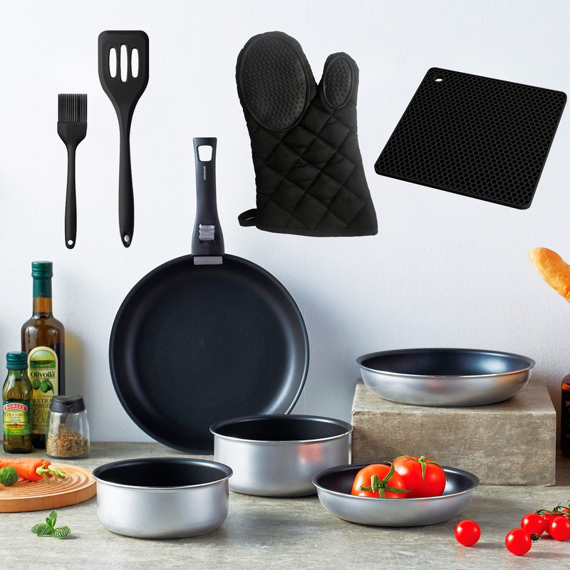 Batterie de cuisine 10 pcs aluminium anti adhésif TFI TITANE10 Kitchencook