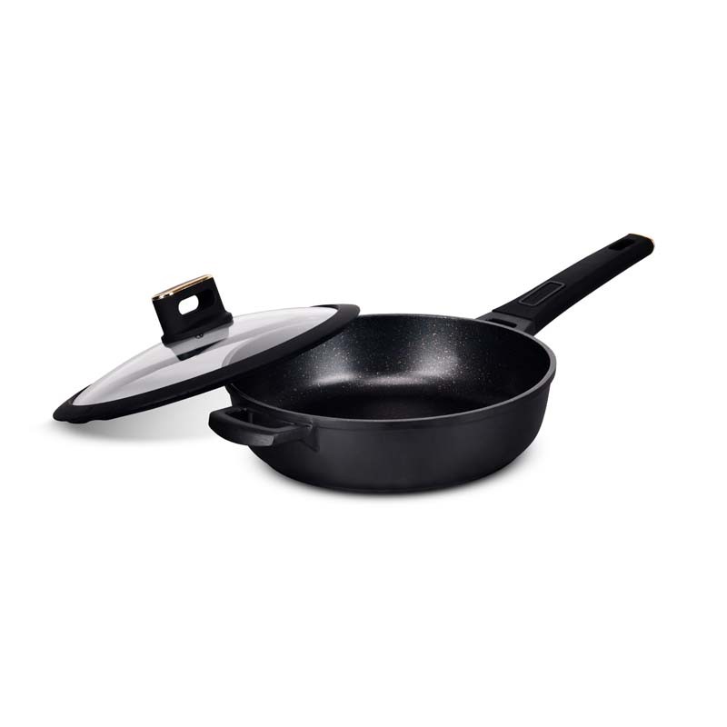 Sauteuse 24cm fonte d'aluminium anti adhésif TFI BRASS Kitchencook
