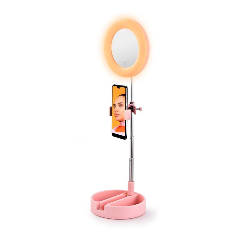MIROIR SELFIE AVEC LED MRR1 PINK DE YOGHI