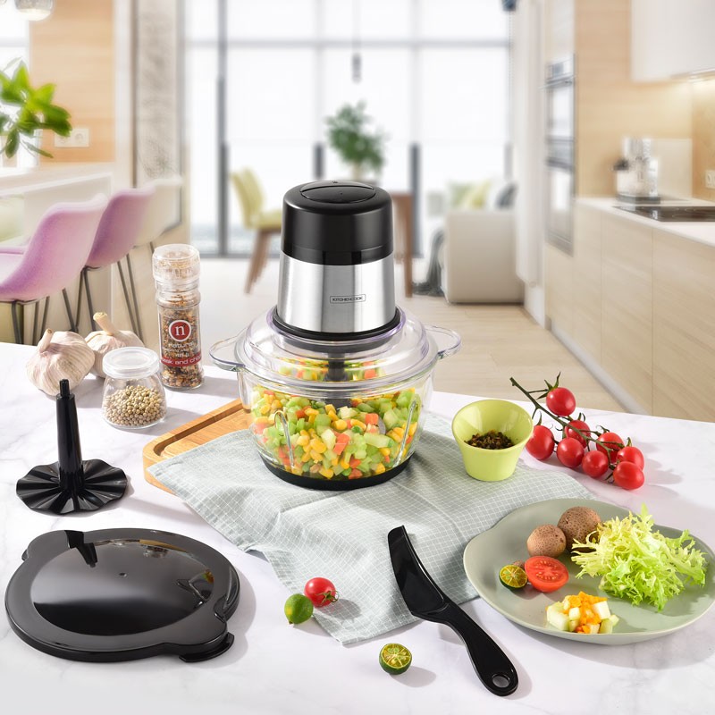 Hachoir électrique 2L avec lames en inox MIXPOD2000 inox Kitchencook