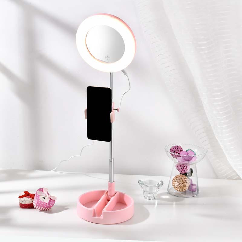 MIROIR SELFIE AVEC LED MRR1 PINK DE YOGHI