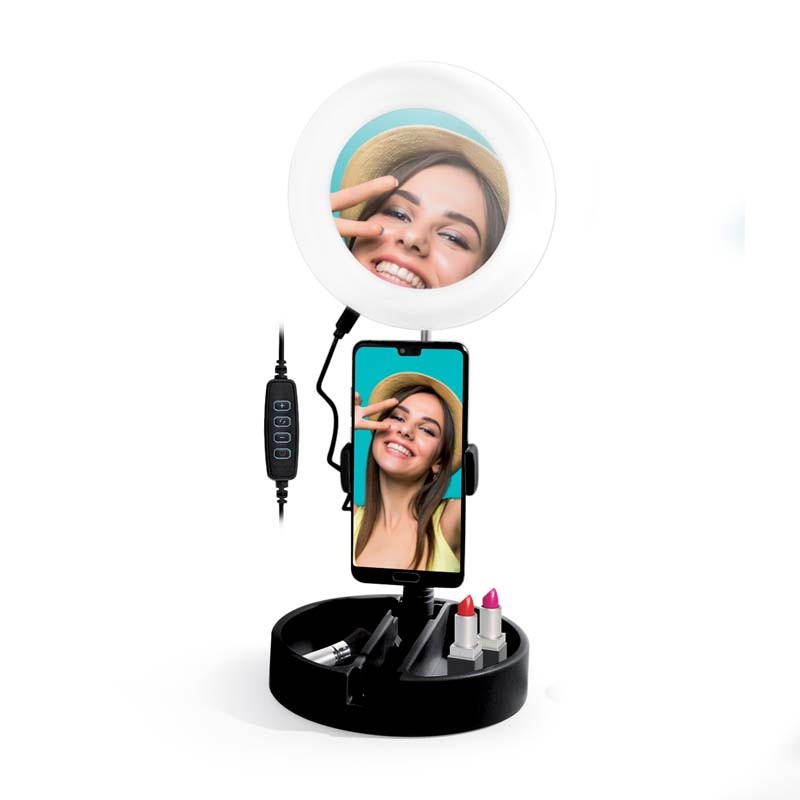 MIROIR SELFIE AVEC LED MRR1 BLACK DE YOGHI