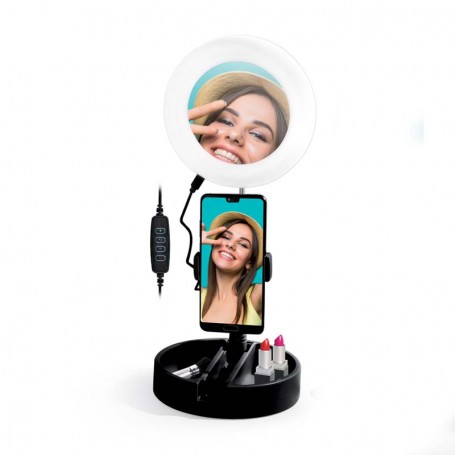 MIROIR SELFIE AVEC LED MRR1 BLACK DE YOGHI