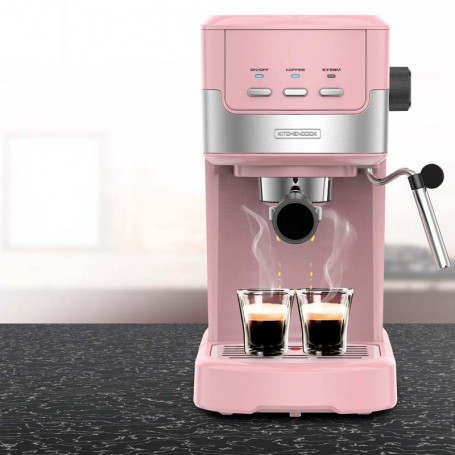 Machine à expresso moulu et dosette 20 bars COLORMOST Kitchencook rose