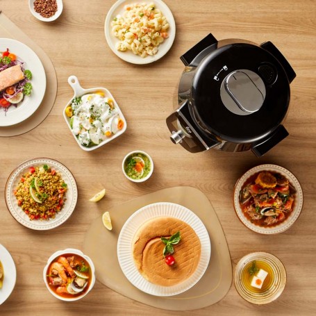 Autocuiseur intelligent connecté avec recettes LEO noir Kitchencook