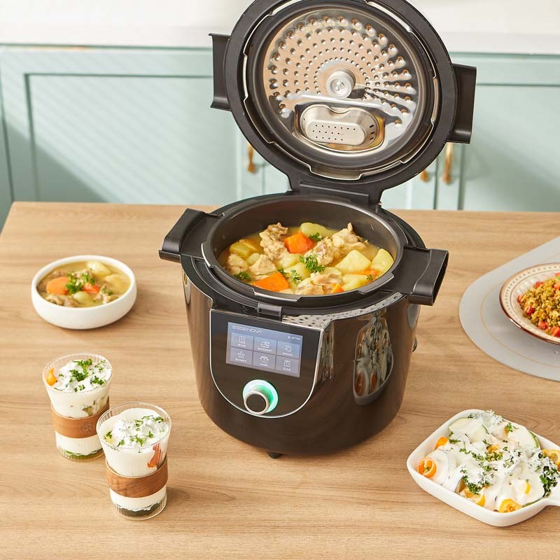 Autocuiseur intelligent connecté avec recettes LEO noir Kitchencook