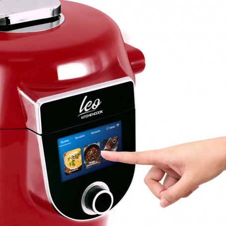 Autocuiseur intelligent connecté avec recettes LEO rouge Kitchencook