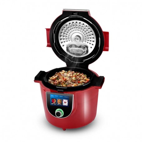 Autocuiseur intelligent connecté avec recettes LEO rouge Kitchencook