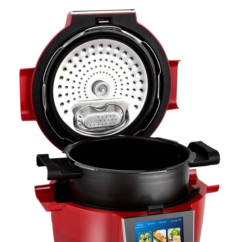 Autocuiseur intelligent connecté avec recettes LEO rouge Kitchencook