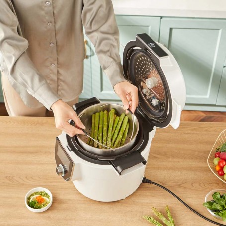 Autocuiseur intelligent connecté avec recettes LEO blanc Kitchencook