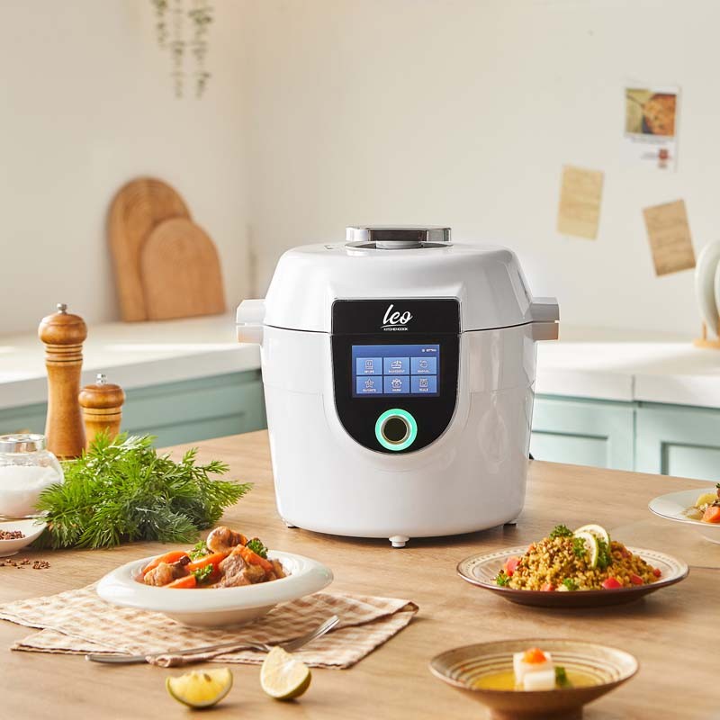 Autocuiseur intelligent connecté avec recettes LEO blanc Kitchencook