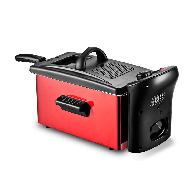 Friteuse Semi-Pro Inox 2100w 3l Avec Fenêtre En Verre Rouge KFRY - Reconditionné