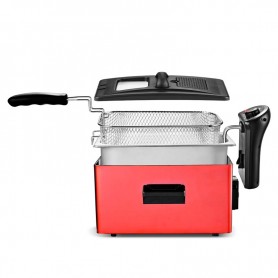 Friteuse Semi-Pro Inox 2100w 3l Avec Fenêtre En Verre Rouge KFRY - Reconditionné 2