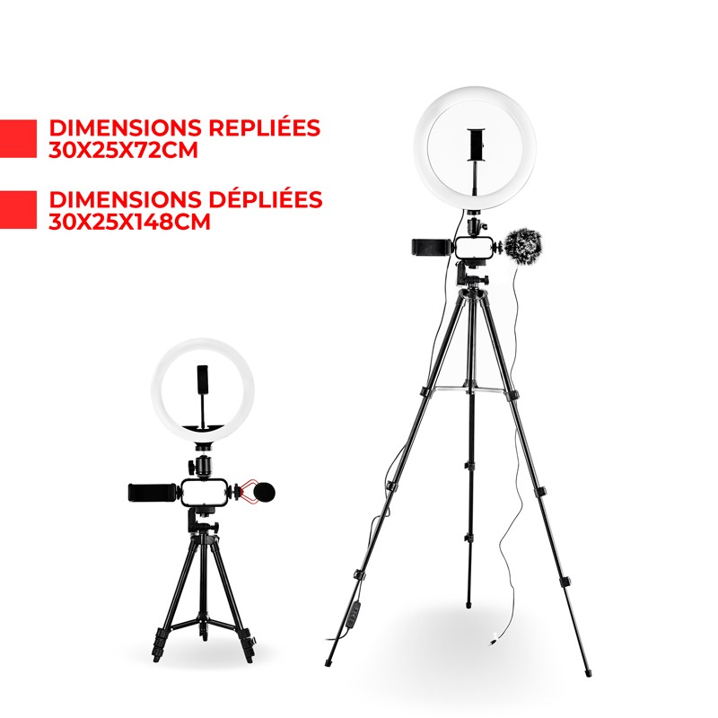 Trépied Vlogging Kit Avec Anneau Lumineux Livestreaming VLOG 550 - Reconditionné