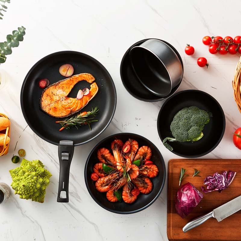 Batterie De Cuisine 6pcs Aluminium Avec Poignée Amovible TFI FEEL6G - Reconditionné