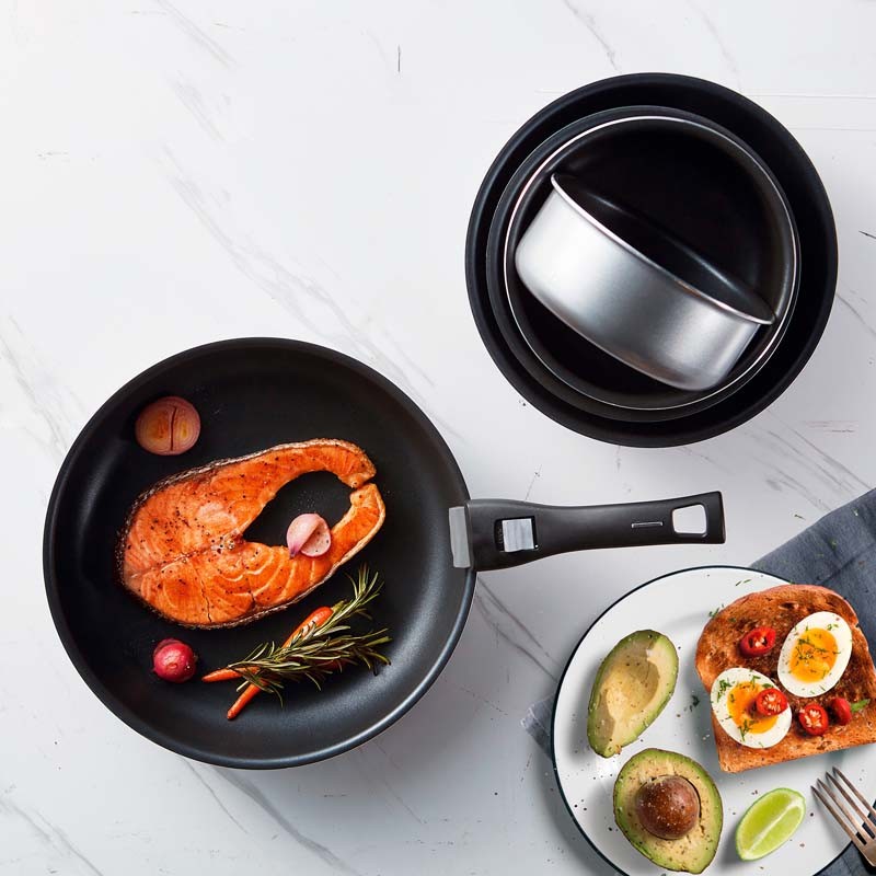 Batterie De Cuisine 6pcs Aluminium Avec Poignée Amovible TFI FEEL6G - Reconditionné