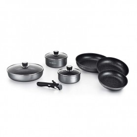 Batterie De Cuisine 10 Pcs Avec Poignée Amovible Et Couvercles TFI - Reconditionné 2