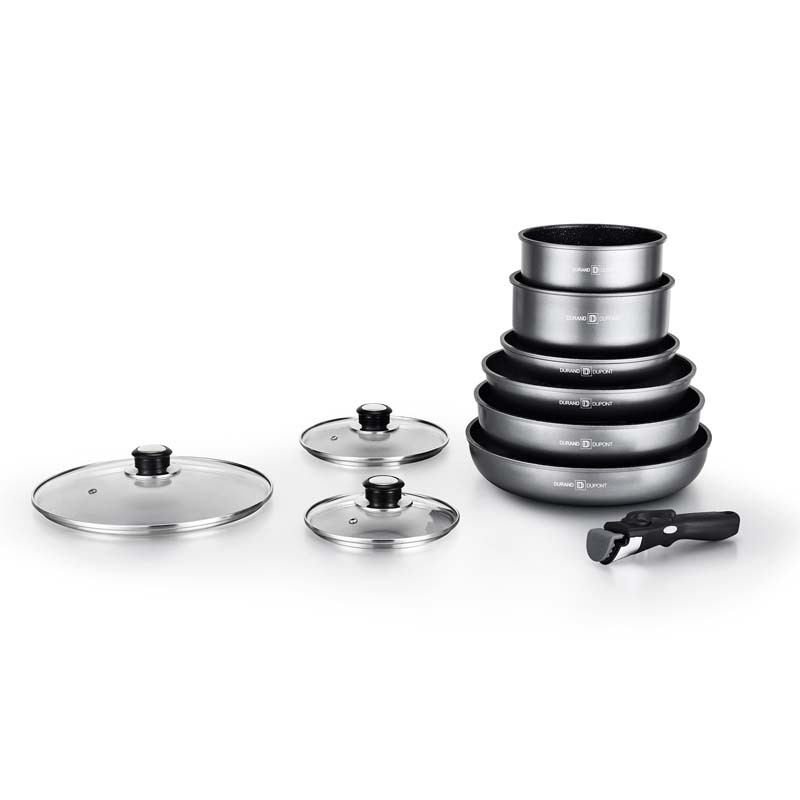 Batterie De Cuisine 10 Pcs Avec Poignée Amovible Et Couvercles TFI - Reconditionné