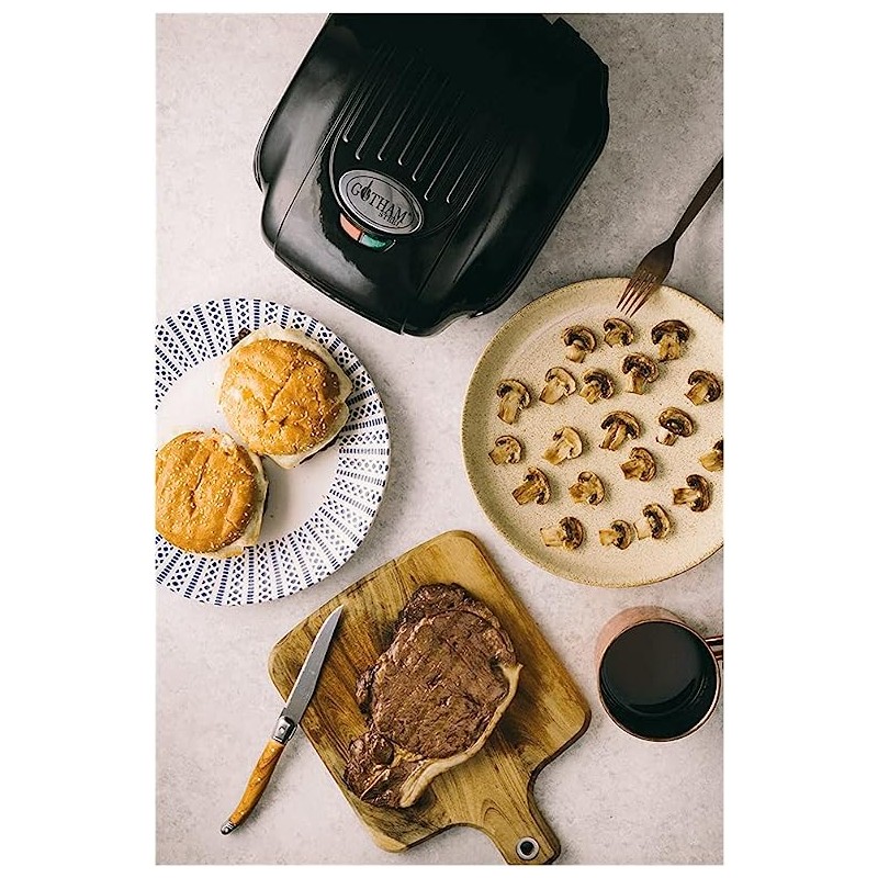 Grill cuivre de titane anti adhésif avec récupérateur de graisse  GRILL_02