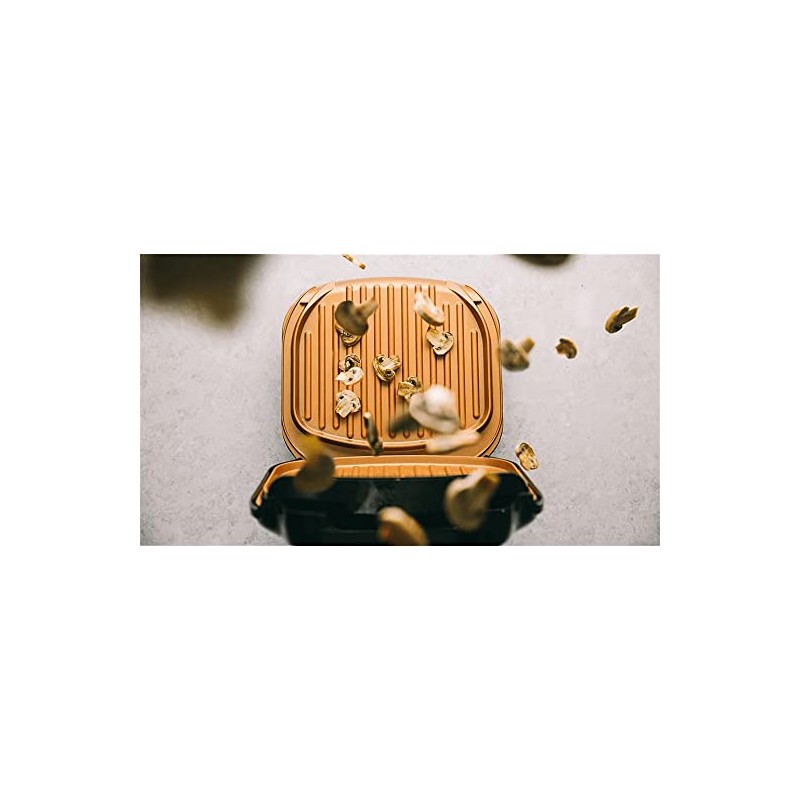 Grill cuivre de titane anti adhésif avec récupérateur de graisse  GRILL_02
