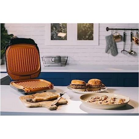 Grill cuivre de titane anti adhésif avec récupérateur de graisse  GRILL_02