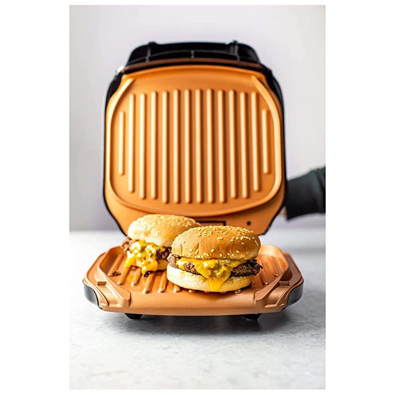 Grill cuivre de titane anti adhésif avec récupérateur de graisse  GRILL_02