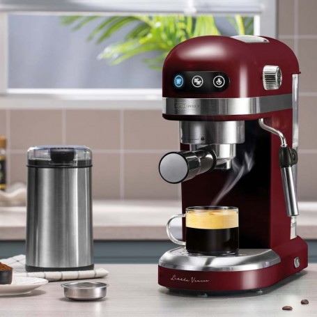 Machine à expresso 19 bars avec buse inox LITTLE VENICE bordeaux Kitchencook