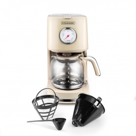 Cafetière style rétro avec filtre nylon réutilisable RETRO COFFEE crème Kitchencook
