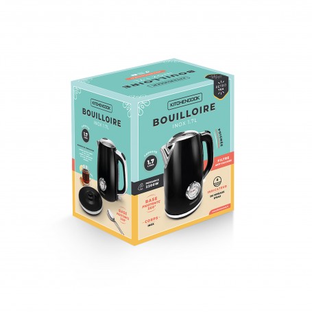 Bouilloire style rétro avec filtre calcaire RETRO TEA noir Kitchencook