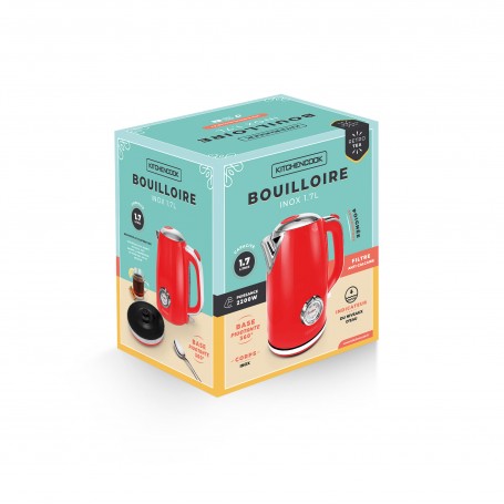 BOUILLOIRE STYLE RETRO 1,7L RETRO TEA RED DE KITCHENCOOK