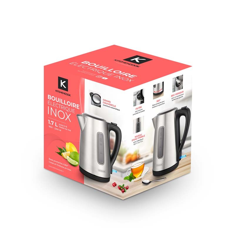 Bouilloire inox avec filtre anti calcaire lavable XTEA Kitchencook
