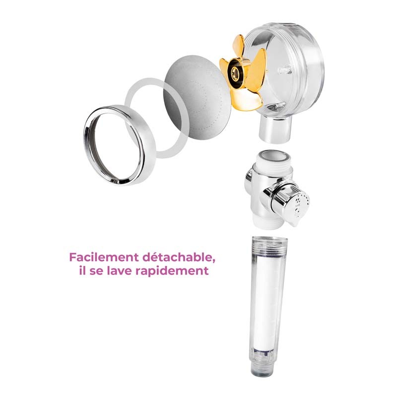 POMMEAU DE DOUCHE HAUTE PRESSION ECOFILTER BOOST DE YOGHI