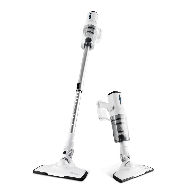 Aspirateur balai sans fil 2en1 avec filtre HEPA F11 blanc Vortex