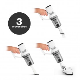 Aspirateur balai sans fil 2en1 avec filtre HEPA F11 blanc Vortex 2