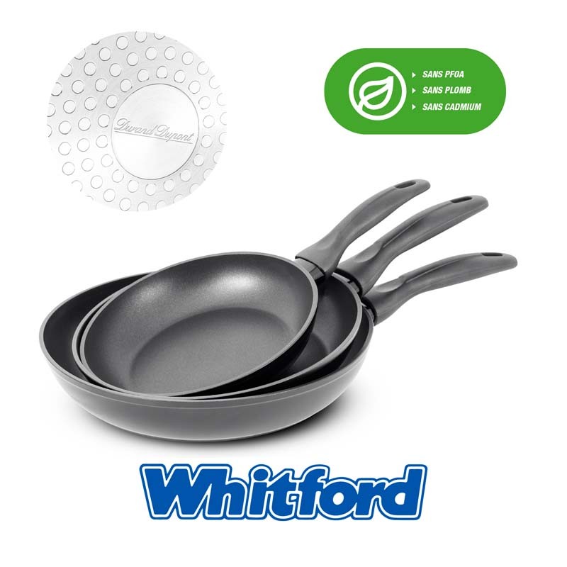 Set de 3 poêles en aluminium forgé anti adhésif EMMA2 Durand Dupont