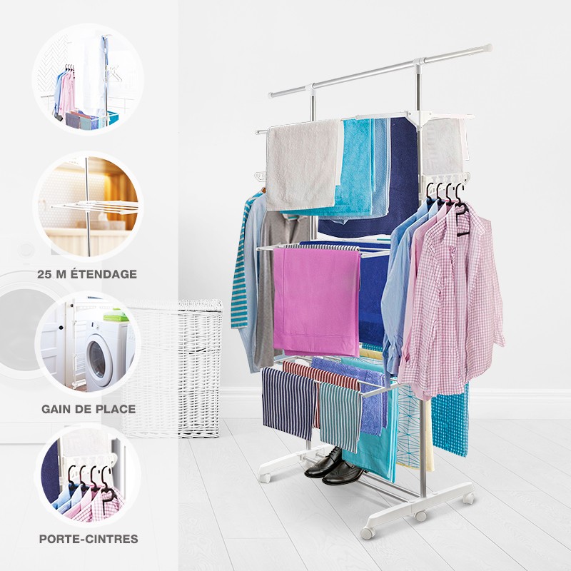 Etendoir 25 mètres d'étendage en acier inoxydable ET100 Garnier