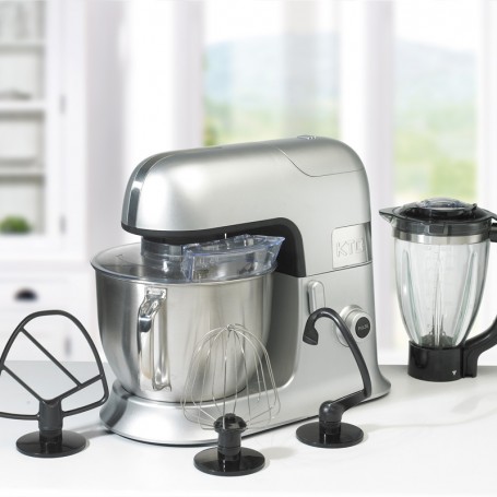 Robot pétrin avec blender en verre et accessoires en teflon EXPERTXL gris Kitchencook