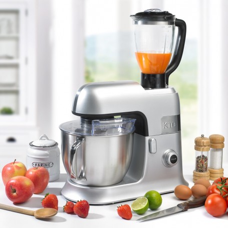 Robot pétrin avec blender en verre et accessoires en teflon EXPERTXL gris Kitchencook