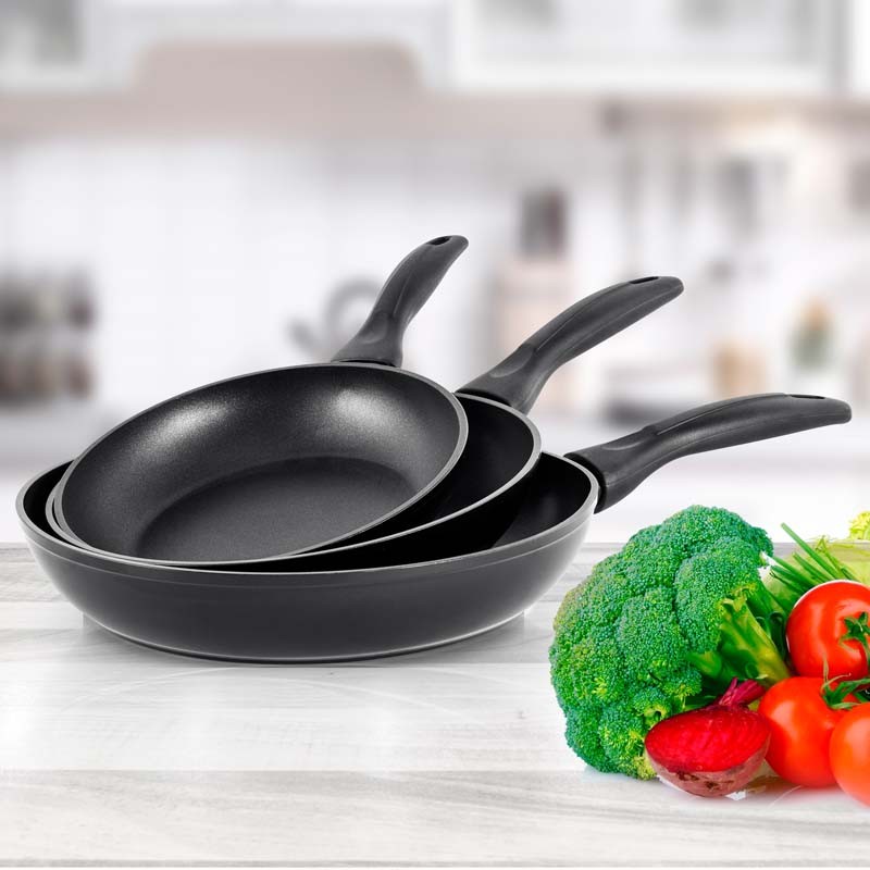 Set 3 poêles aluminium forgé anti adhésif LAETI Durand Dupont