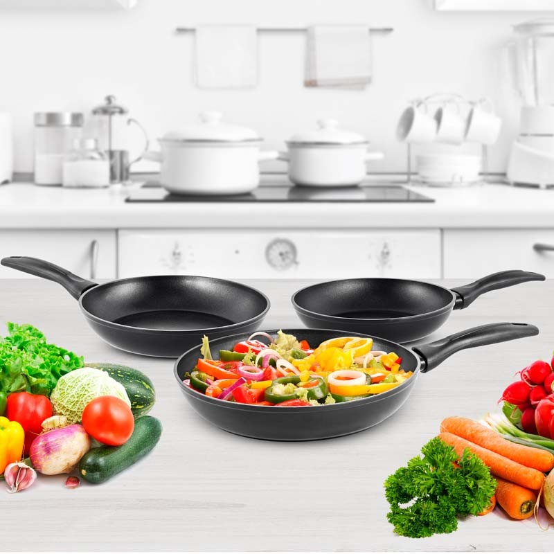 Set 3 poêles aluminium forgé anti adhésif LAETI Durand Dupont