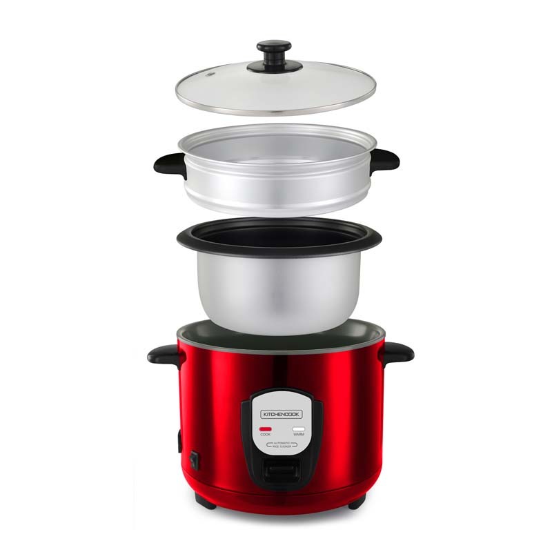 Cuiseur à riz de 1,8 L rouge avec panier vapeur JAPAN X RED de Kitchencook