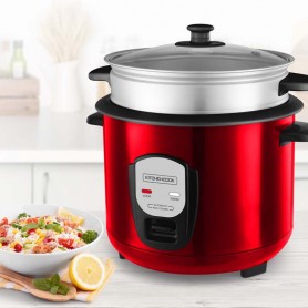 Cuiseur à riz de 1,8 L rouge avec panier vapeur JAPAN X RED de Kitchencook 2