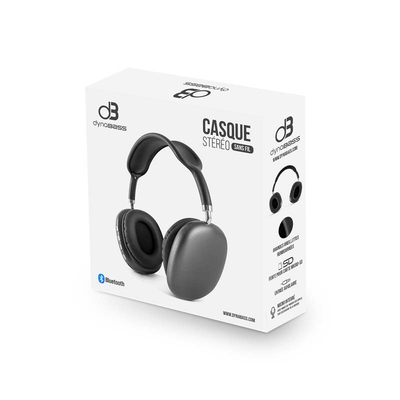 Casque stéréo bluetooth noir DBX300 BLACK de la marque Dynabass