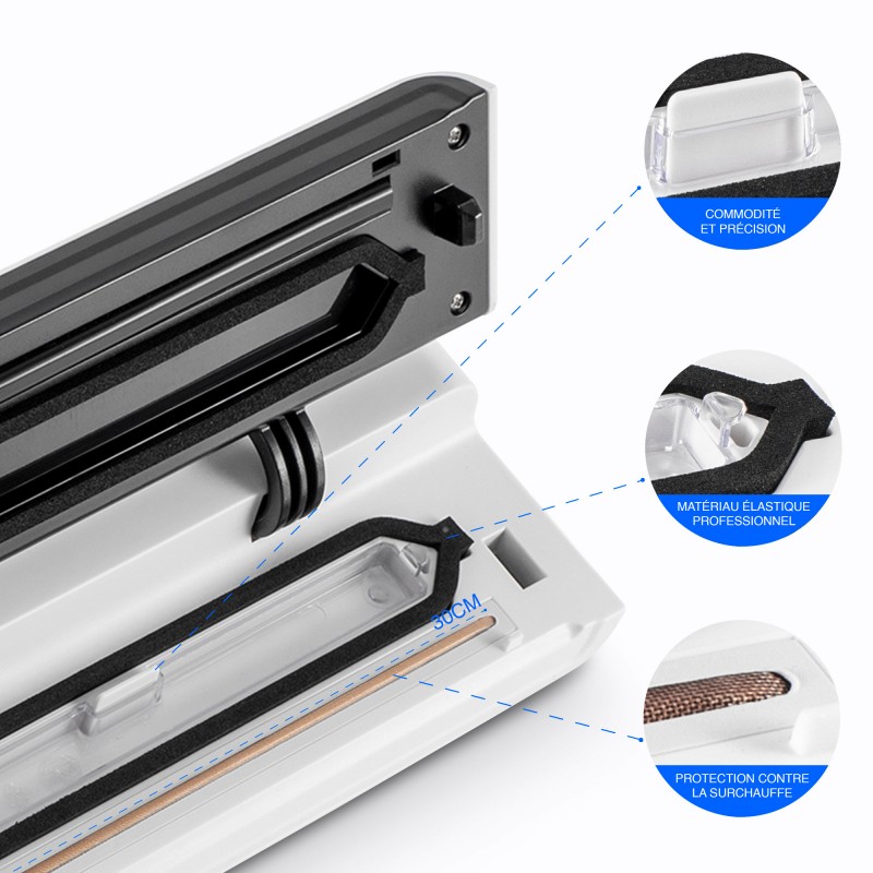 Machine sous vide avec coupe-rouleau modèle AIRPROTECT300 de Kitchencook