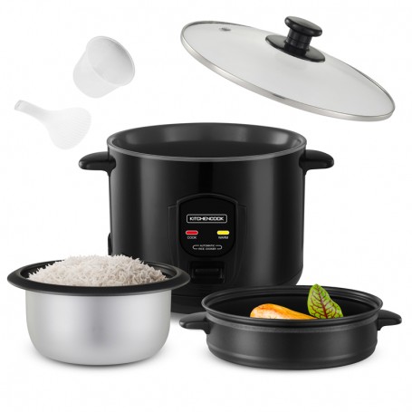 Cuiseur à riz 1.8L avec cuve métal et panier vapeur  JAPAN X Kitchencook noir