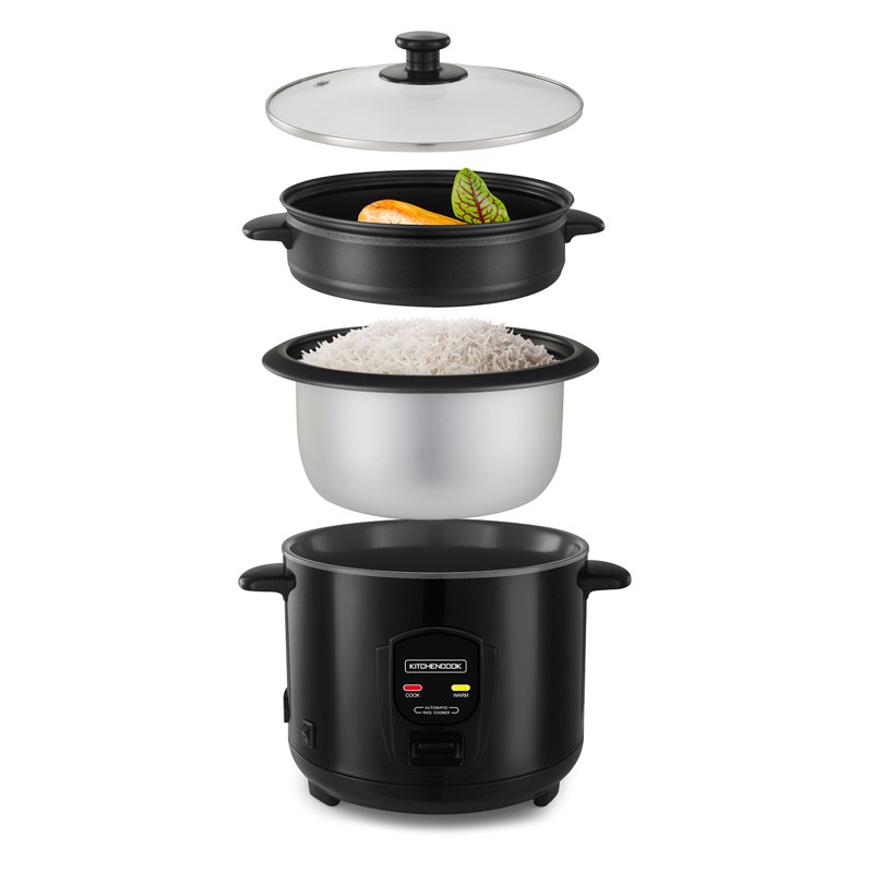 Cuiseur à riz 1.8L avec cuve métal et panier vapeur  JAPAN X Kitchencook noir
